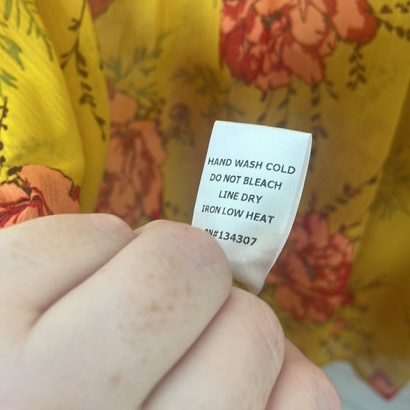 Lumiere Floral Button Up Mustard Shirt - Picture 10 of 13
